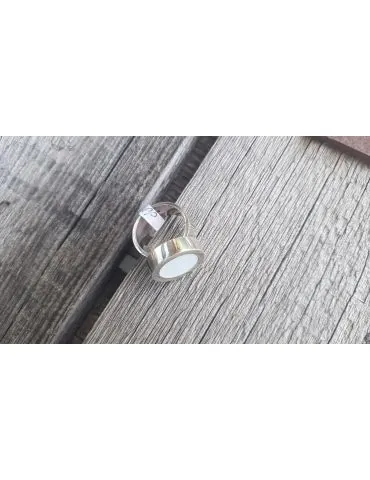 Ring Damenring Echtes Silber Emaille hellblau silber Glanz rund Gr. 52