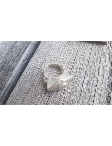 Ring Damenring Fingerring Echtes Silber matt Gr. 57 R 737