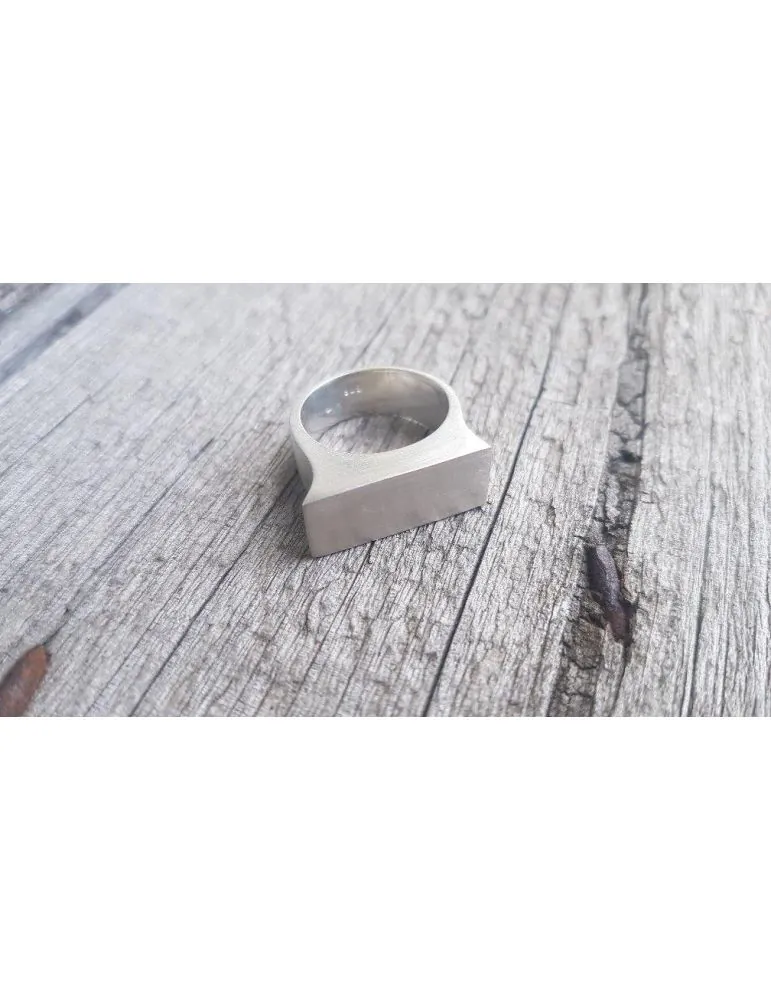 Ring Damenring Fingerring Echtes Silber matt eckig Gr. 54 YZ143