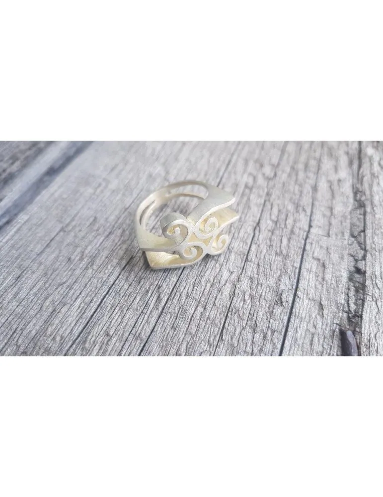 Ring Damenring Fingerring Echtes Silber matt Schnecken Gr. 55 23427