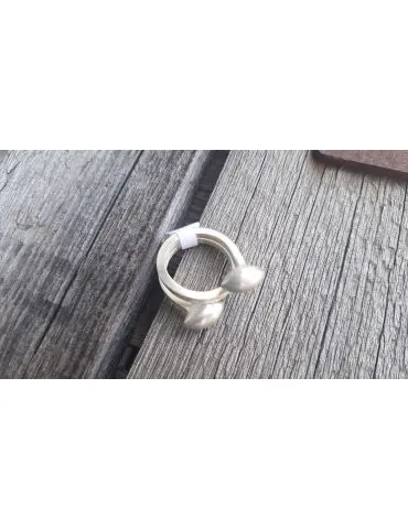 Ring Damenring Fingerring Echtes Silber matt Bohnen Gr. 55 RY030