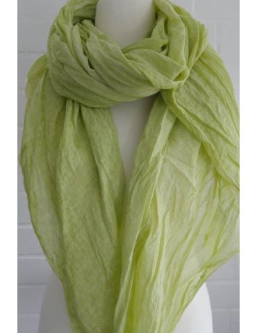 XXL Schal Tuch apfelgrün verwaschen 100% Baumwolle Asymmetrisch Blogger Style