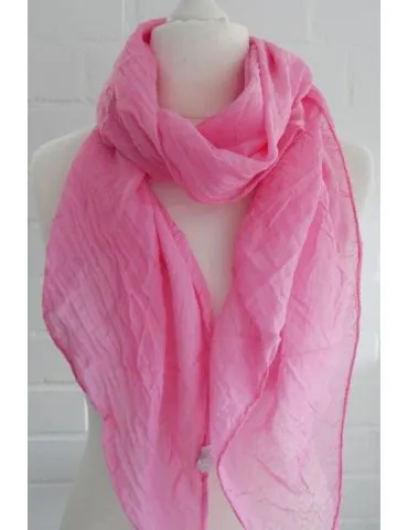 Schal Tuch Loop Made in Italy Seide Baumwolle hellpink pink uni