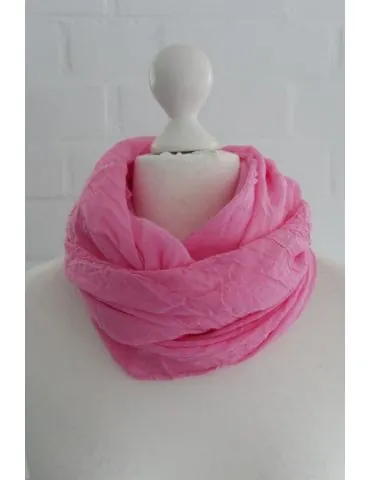Schal Tuch Loop Made in Italy Seide Baumwolle hellpink pink uni S 30