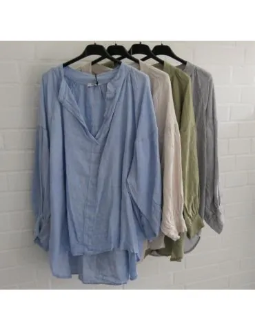 Xuna Oversize Damen Bluse Shirt 100% Leinen...