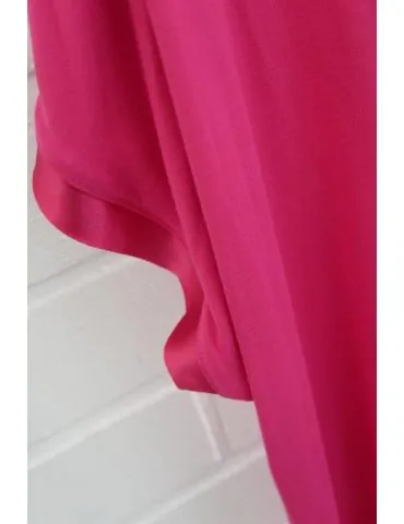 Damen Shirt kurzarm pink Rundhals Satin Viskose Onesize 38 - 42 23033
