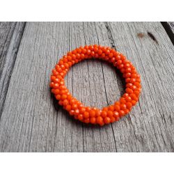 Bijoux Armband Kristallarmband Perlen dick orange Glanz Schimmer elastisch