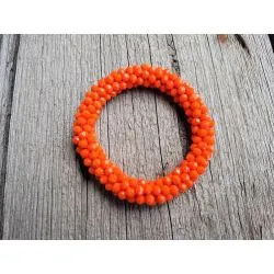 Bijoux Armband Kristallarmband Perlen dick orange rot Glanz Schimmer elastisch