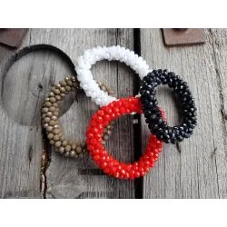 Bijoux Armband Kristallarmband Perlen extra dick weiß white Glanz Schimmer elastisch