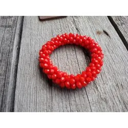Bijoux Armband Kristallarmband Perlen extra dick rot Glanz Schimmer elastisch
