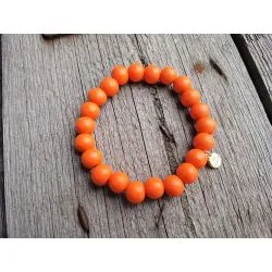 Giuno Armband Holz Perlen orange Kunststoff elastisch