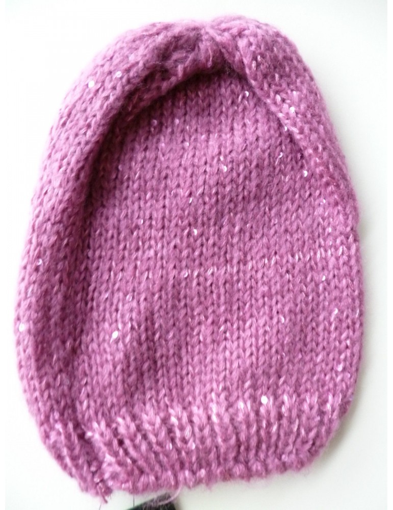 Damen Mütze Beanie pink Strick Bijoux mit Pailletten