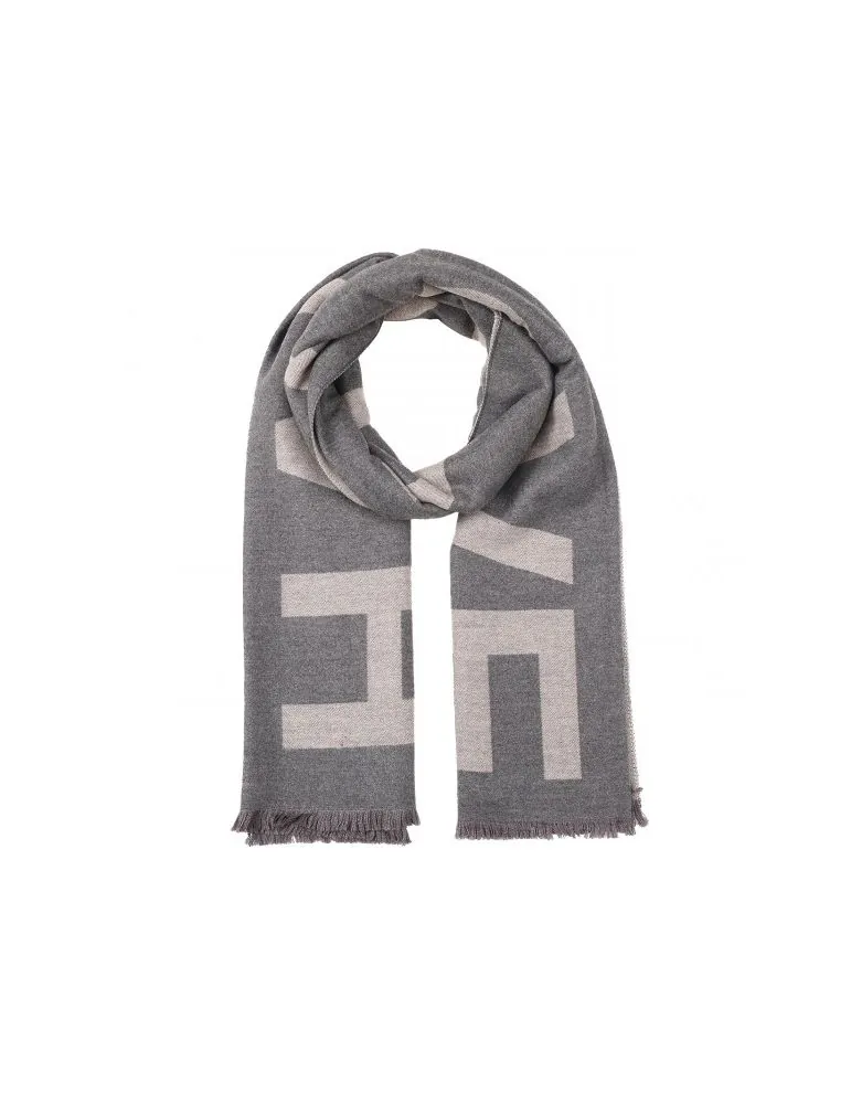 XXL Damen Winterschal Schal grau taupe "HAPPY LOVE" Viskose Wolle