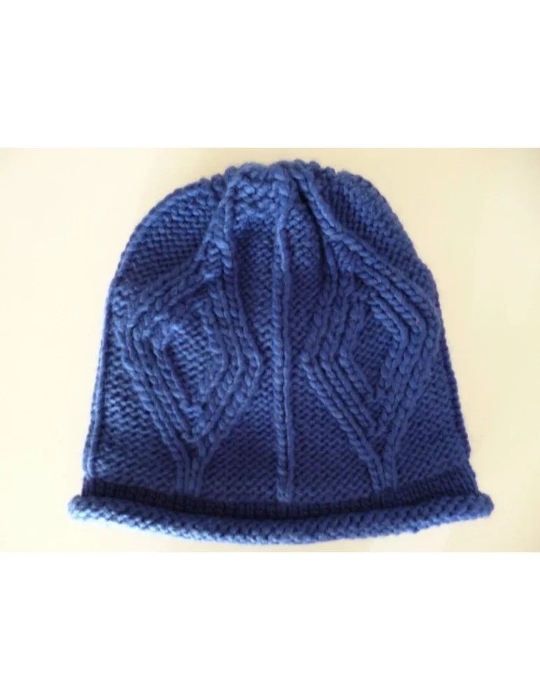 A-Zone Damen Woman Strick Mütze royal blau mit Wolle Fleece gefüttert