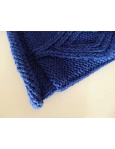 A-Zone Damen Woman Strick Mütze royal blau mit Wolle Fleece gefüttert