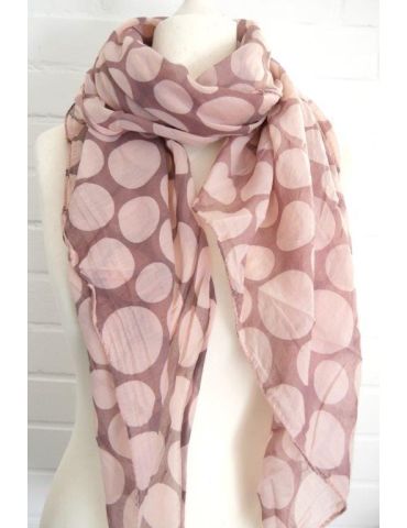 Schal Tuch Loop Made in Italy Seide Baumwolle lachs - rose mittelgroße Punkte