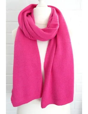 XXL Schal Tuch Stola Poncho mit Wolle und Kaschmir pink uni