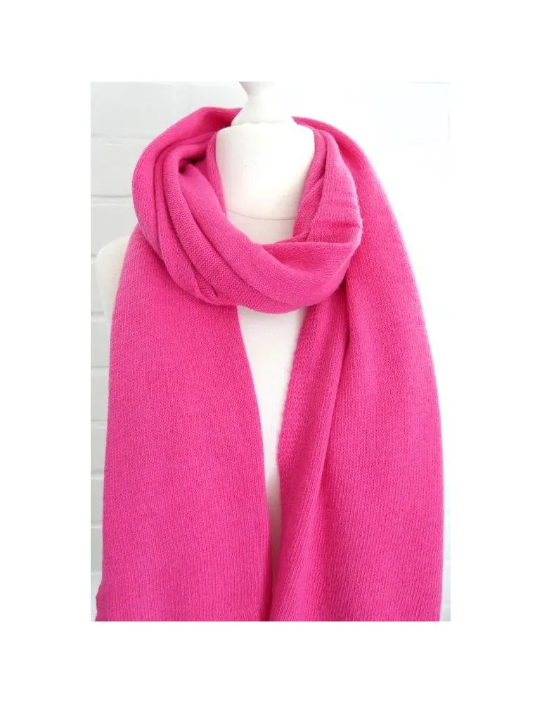 XXL Schal Tuch Stola Poncho mit Wolle und Kaschmir pink uni