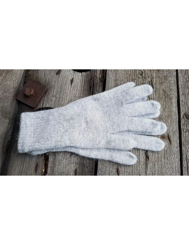 Damen Handschuhe Fingerhandschuhe hellgrau Viskose Kaschmir HS 100