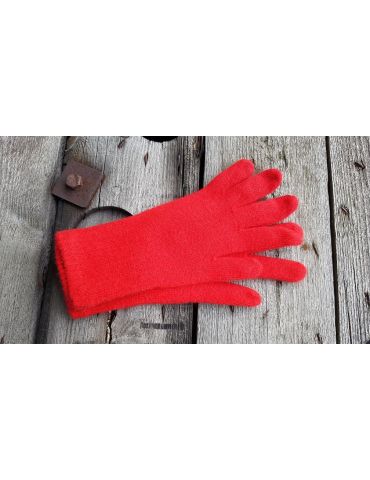 Damen Handschuhe Fingerhandschuhe rot red Viskose Kaschmir HS 100