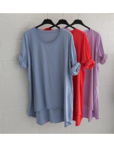 Damen Plussize Oversize Shirt langarm hellpink...