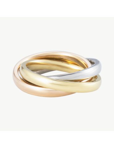 Giuno Damen Edelstahl Ring Tricolor gold silber rosefarben Verschiedene Größen