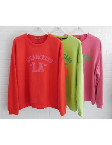 Damen Sweat Shirt langarm limone grün "LOS...