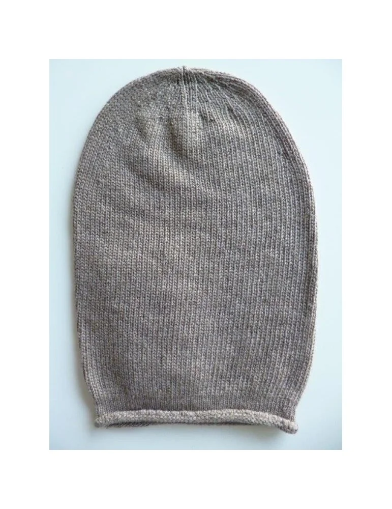 Damen Mütze Beanie sand ohne Stern uni Made in Italy mit Kaschmir