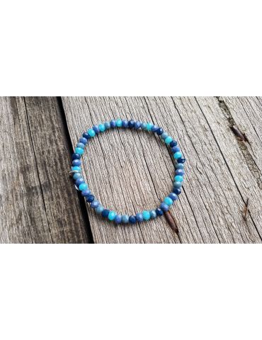 Armband Kristallarmband Perlen klein dunkelblau blau bunt Glitzer Schimmer elastisch