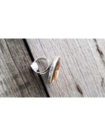 Bijoux Ring Damenring Metall Kunststoff camel altsilber rund verstellbar 8026636