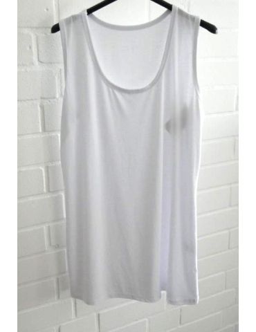 Damen Basic Top Shirt weiß white mit Viskose Onesize 38 - 42 T1002