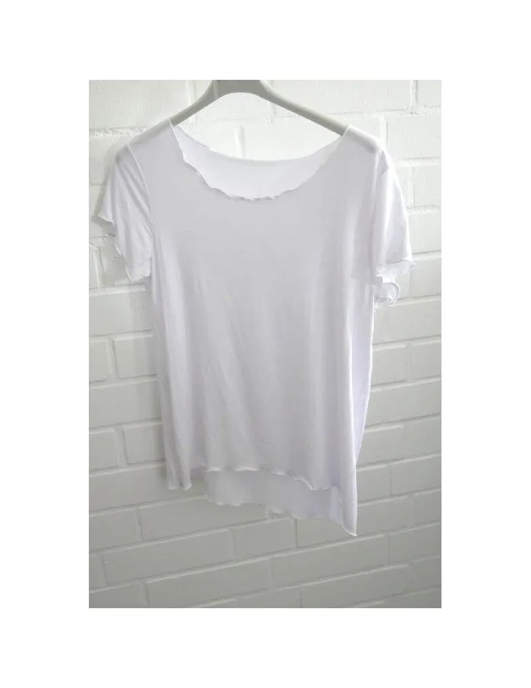 Damen Shirt kurzarm creme mit Viskose Wellen Onesize 36 - 40 8420V