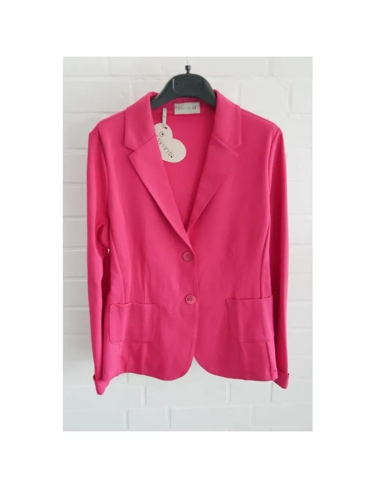 ESViViD Bequemer Sportlicher Jersey Blazer tailliert fuchsia uni mit Viskose 9800