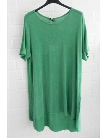 ESViViD Damen Tunika Shirt A-Form grün kurzarm mit Baumwolle Onesize ca. 38 - 44