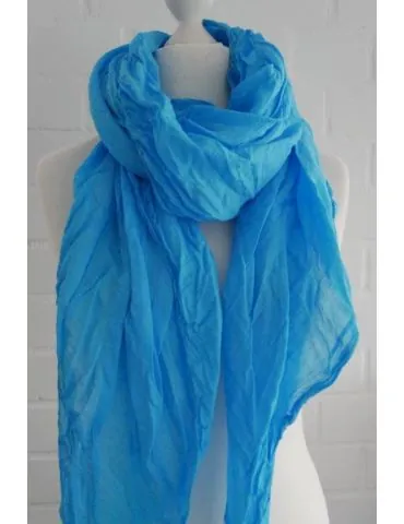 XXL Damen Schal Tuch türkis 100% Baumwolle Asymmetrisch