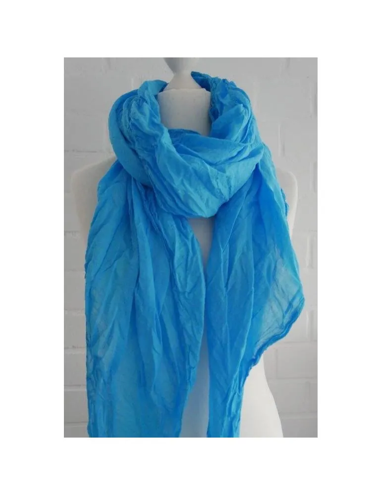 XXL Damen Schal Tuch türkis 100% Baumwolle Asymmetrisch
