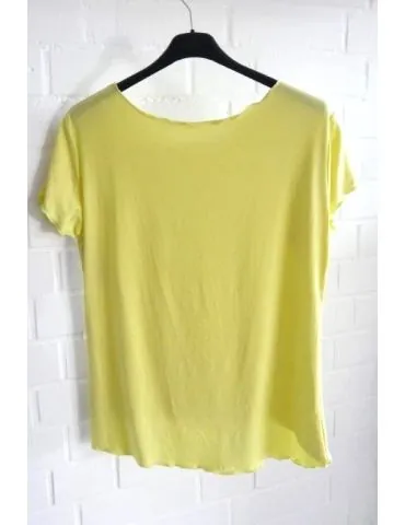Damen Shirt kurzarm zitronengelb mit Viskose Wellen Onesize 36 - 40 8420V
