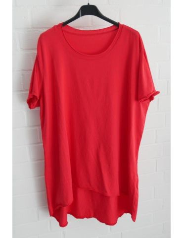 Damen Shirt A-Form kurzarm rot red Baumwolle Onesize ca. 38 - 46