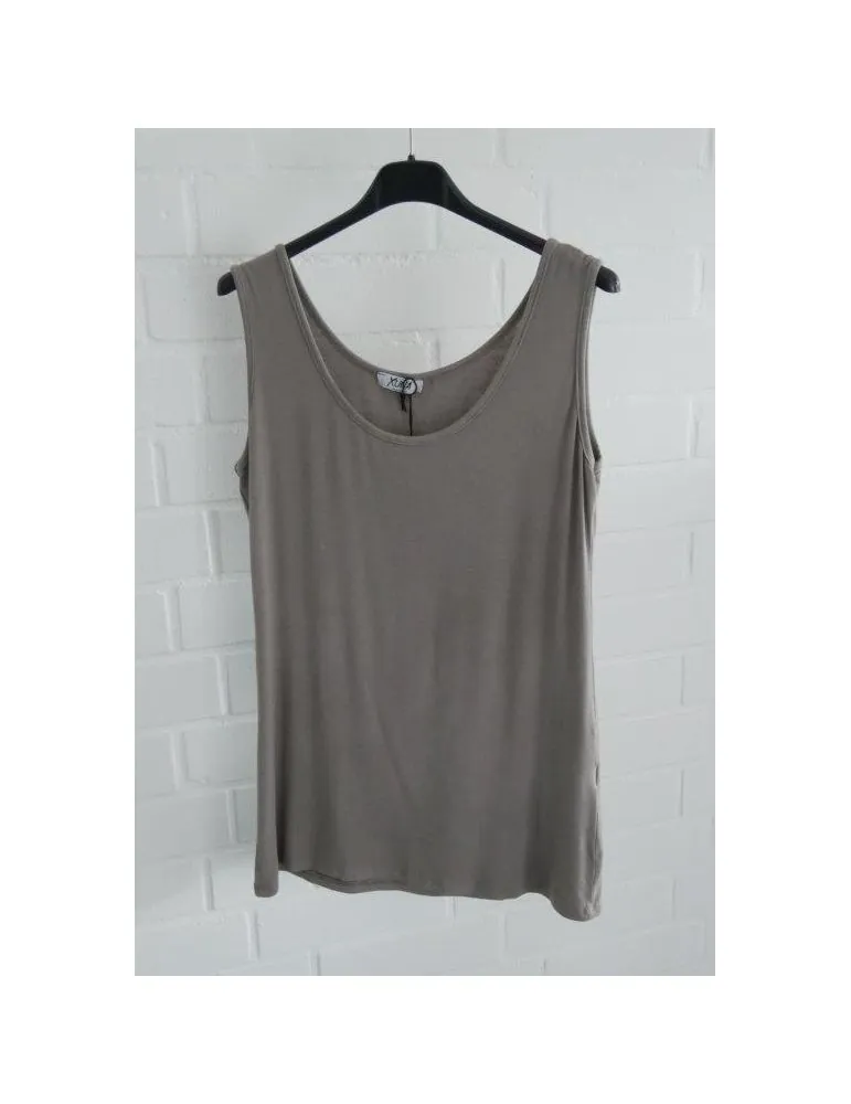 Xuna Damen Basic Top Shirt taupe schlamm weiter mit Viskose Onesize 38 - 44 0650