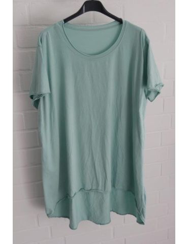 Damen Shirt A-Form kurzarm salbei Baumwolle Onesize ca. 38 - 46