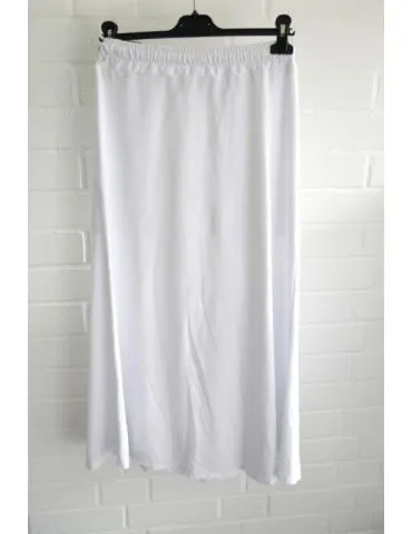 Damen Jersey Rock weiß white uni A-Form mit Baumwolle Onesize 38 - 42 8427