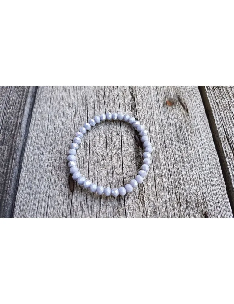 Armband Kristallarmband Perlen grau groß Glitzer Schimmer elastisch
