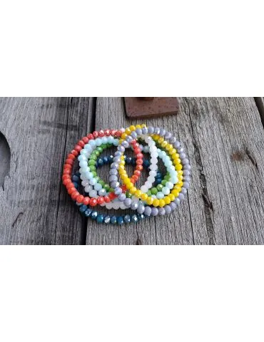 Armband Kristallarmband Perlen grau 5,5 mm...