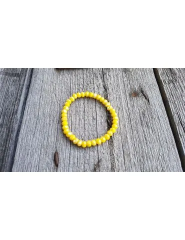 Armband Kristallarmband Perlen sonnengelb groß Glitzer Schimmer elastisch