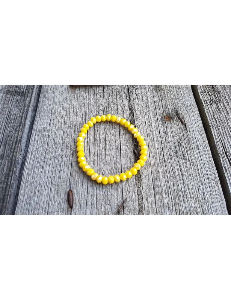 Armband Kristallarmband Perlen sonnengelb groß Glitzer Schimmer elastisch