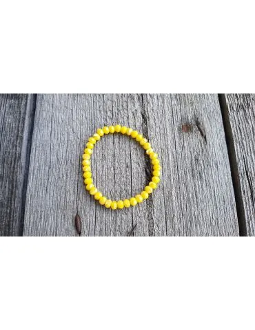 Armband Kristallarmband Perlen sonnengelb 5,5 mm Glitzer Schimmer elastisch
