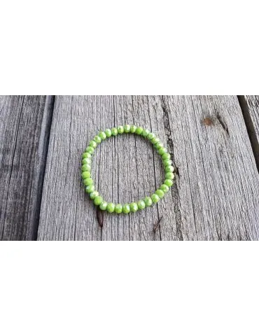 Armband Kristallarmband Perlen grün 5,5 mm Glitzer Schimmer elastisch