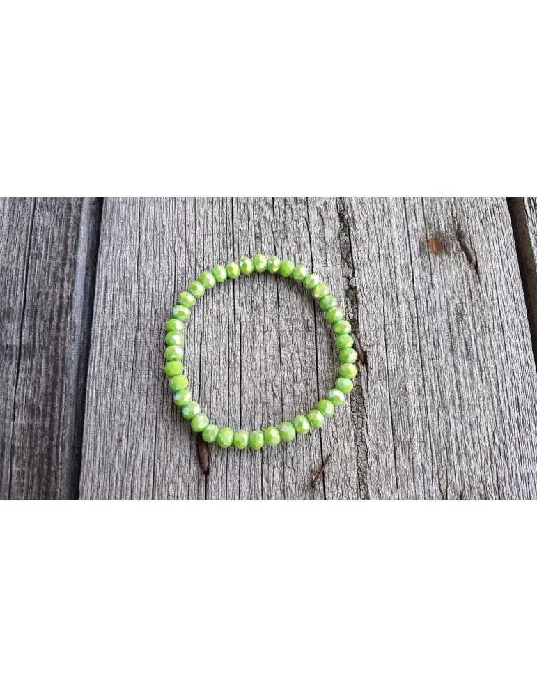 Armband Kristallarmband Perlen grün groß Glitzer Schimmer elastisch