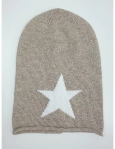 Zwillingsherz Beanie Mütze Sternlein sand creme...