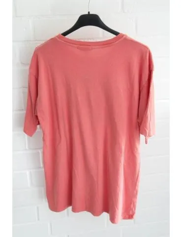Damen kurzarm Shirt "LOVE" lachs creme braun schwarz Leo Baumwolle Onesize ca. 38 - 42 G6030